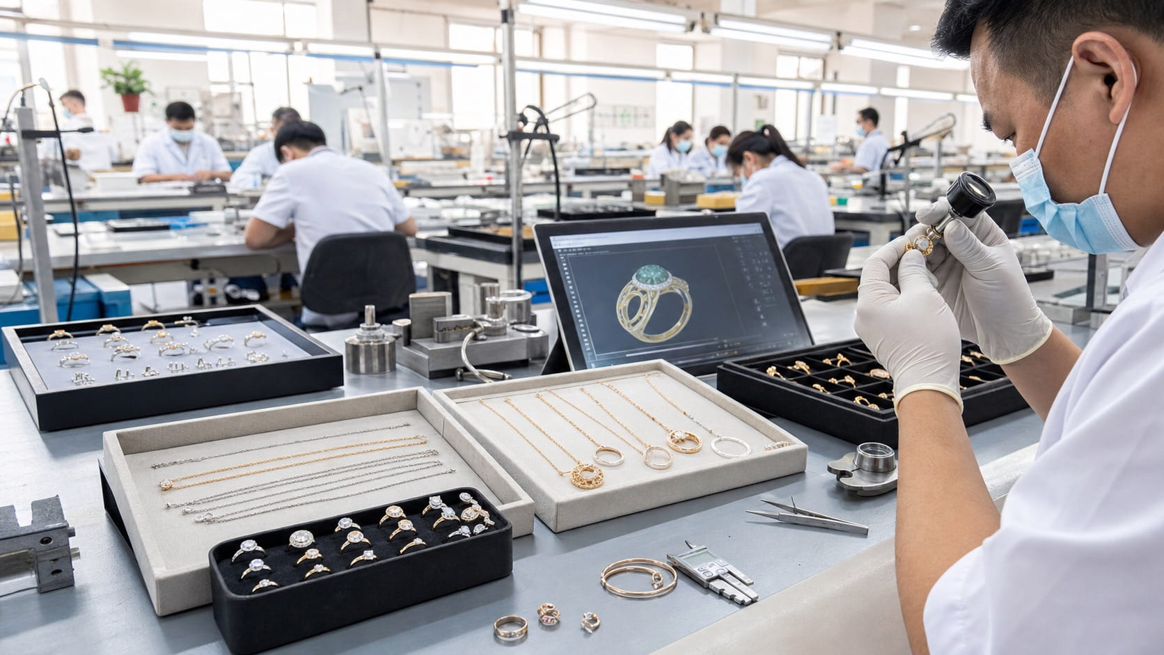 OEM jewelry manufacturer China factory with CAD design and jewelry samples